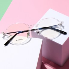 BEIMA 時尚多角鈦金屬TR90膠框透明眼鏡框