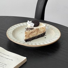 아메리칸로드 프랑스 레트로 원형 플레이트 디저트 접시 HR2638, 아이보리, 1개