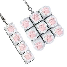 루아르모 키보드 키캡 키링 LED 딸각이 클릭커 4구+9구, 고양이발바닥, 1세트