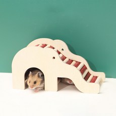 Yoreungae Happy Pet 木製小動物藏身處, 大象配色, 1個
