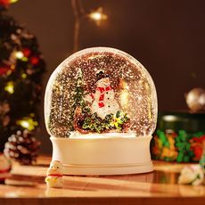 Labovia 亮片圓頂聖誕老人樹聖誕感性居家裝飾水晶球 金色, 類型 2