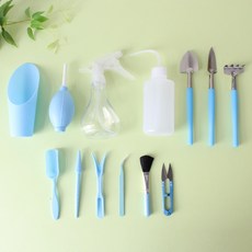 J-MADE 多肉植物專用換盆用品 藍色13件組, 1套