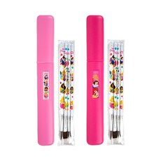 kumhong 迪士尼公主刷 4p x 2ea + 刷盒 2 件套, 隨機發貨, 1套