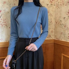 레몬소울 여성용 도미트 반폴라 니트 티셔츠