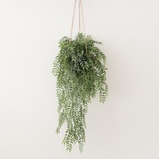 플라우스302 조화 버드나무잎 바인 행잉 화분 68cm, 그린, 1개