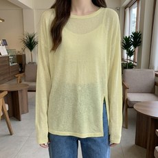 Sonio 女款開衩飄逸柔軟長袖針織衫