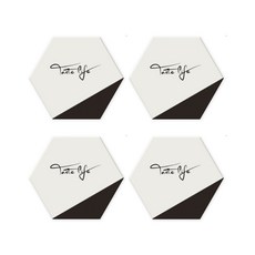 小巧清新珪藻土杯墊 B07 4入, 類型 2