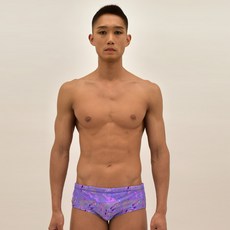 Lemon Sugar 紫色波浪短版四角泳褲 LSSMN0031