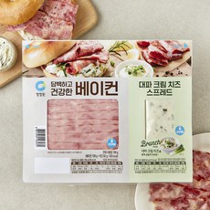 청정원 담백하고 건강한 베이컨 108g + 대파 크림 치즈 스프레드 82g 세트, 190g, 1세트