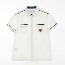 校服Mall男童款黑色線條雙口袋短袖校服襯衫