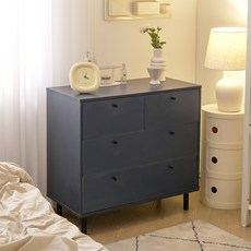 파로마 에즈라 와이드 3단 수납 서랍장 방문설치, 네이비, 4개