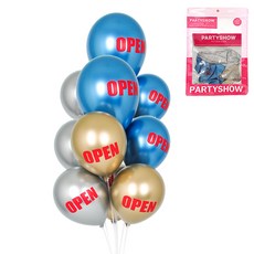 파티쇼 파티 장식 풍선 10p 세트, 크롬오픈, 1세트