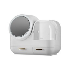 워터샤인 LED 무드등 팬선풍기 멀티 화장품 보관함, 아이보리