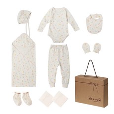 withorganic 孩童龍印花純棉衣物用品禮盒組