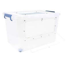 Borapet 120L 倉鼠前開門磁吸式整理箱 附不鏽鋼蓋, 1套, 透明