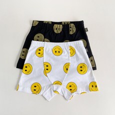 YEROOYENA 笑臉印花四角兒童內褲 2件組