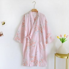 UNHEVE 花朵浴袍 M, 1個, 01 粉紅色