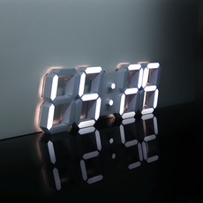 ROIRETNI 第四代氣氛燈 PLUS 無噪音有線壁鐘 + 磁吸免鑽孔支架 6.6m + 遙控器組合, 白色氣氛背光