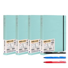 A5 멜리브 노트패드 NM00A6 4p + 유성펜 3p 세트, 민트(노트패드), 랜덤발송(유성펜), 1세트