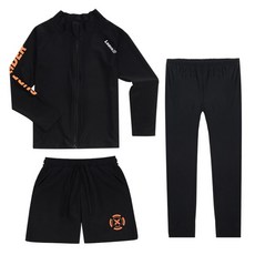 兒童青少年抗菌拉鍊防磨衣海灘褲套組 寬鬆版海灘裝 LE21-01