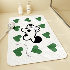 Daysoy 柔軟設計款吸附式浴室浴缸墊 70 x 40 cm, 04 愛心兔子, 1個