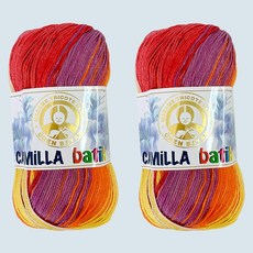 DIKTAS Camilla Batik 高級夏季編織線, 114 日落, 2個