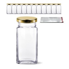 mir 香草方形墊 250 玻璃瓶 G 12入 + 收縮膜 12入 套組 隨機出貨, 1套