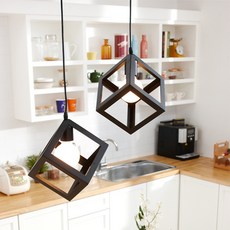 비츠조명 망고 2등 식탁 인테리어조명, 블랙