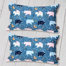 wisemama 純棉頸椎超細纖維幼兒枕 2入, 午夜