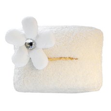 JCP 큐빅 플라워 행잉 티슈 커버, 뽀글 화이트플라워