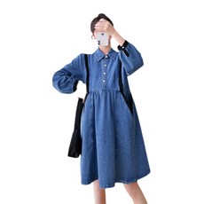 孕婦水洗牛仔連身裙