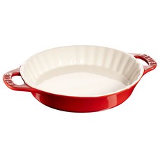 Staub 陶瓷餡餅盤圓形 28cm, 櫻桃紅, 1個