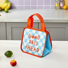 Modern House 高峰日棋盤格保溫午餐袋, 紅色