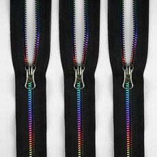 JSTrading 彩虹外套拉鍊 5號 75cm, 黑色, 3個