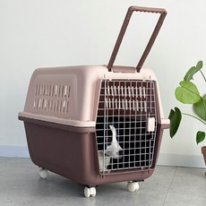 DING DONG PET 行李箱式寵物外出籠, 棕色, 1個