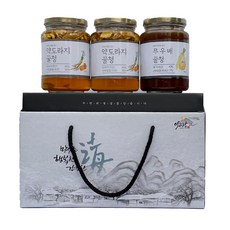 Leegojang food 綜合蜂蜜果醬茶禮盒組, 桔梗蜜 500g 2罐+蘿蔔水梨蜜 500g, 1組