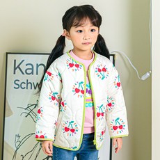 Lala Amang 女童款櫻桃印花絎縫夾克