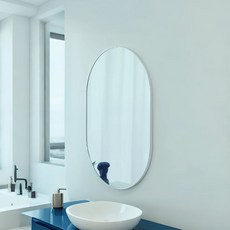 우드리퍼블릭 그로시 욕실 화장대 거실 양타원 벽거울 대형, 02 그로시 실버