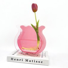 HK 팟 아크릴 인테리어 화병 M, 핑크, 1개