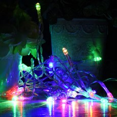 PARTYHAE LED電池透明線燈串 30燈泡 x 3入組, 彩色, 3個