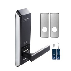 솔리티 손잡이 있음 스마트 도어락 WTS-700 + 보강판 + 카드키 4p, 고객직접설치