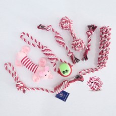 DING DONG PET 寵物小豬毛線球玩具8件組, 混合色, 1套