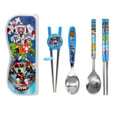 LE BARN 衝鋒戰士7孩童餐具組, 混色, 學習筷子+湯匙2種+筷子+收納盒