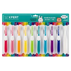 CLIO XPERT 3階段含氟超細軟毛兒童牙刷, 1組, 混色, 10個