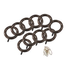 고급 커튼링 25mm 10p + 커튼핀 10p, 월넛, 1개