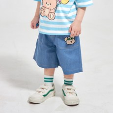 韓國 MInIBEBE 兒童透氣迷你百慕達丹寧褲