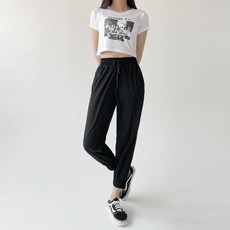 Planday 女款涼感透氣冰涼彈性鬆緊帶束口褲