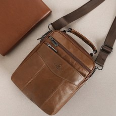 CAPACCI Sports 男士皮革斜挎包 G7764, 棕色