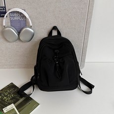 SORIDAL PINKO 旅行商人風抽繩旅行用運動用校園風後背包 背包, 黑色