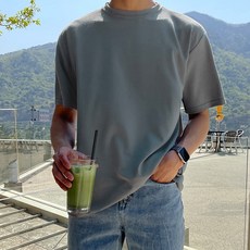 조군샵 남성용 빅사이즈 핏좋은 프레쉬 탄탄 반팔티 JG1948